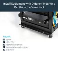 StarTech.com Server Rack Depth Extender - 1U - 4in / 10 cm - TAA Compliant - Recessed Rack Adapter - Rack Mount Adapter Kit - Network Rack Extender