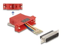 DELOCK Adapter D-Sub25> D-Sub25 StBu Montagesatz rot