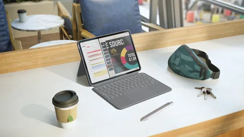 Logitech Combo Touch iPad Air 11 (M2/2024)/iPad Air 11 (M3/2025) - Verbindungsmöglichkeiten: Smart Connector - Tastaturlayout: QWERTZ (CH) - Kompatible Hersteller: Apple - Bildschirmdiagonale: 11  - Detailfarbe: Grau - Tablet Kompatibilität: iPad Air 11 (