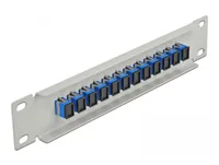 DELOCK 10"" LWL Patchpanel 12 Port SC Simplex blau 1 HE grau