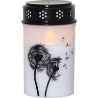 Star Trading LED Grabkerze Löwenzahn, Ø 7 x 12 cm, Weiss - Betriebsart: Akkubetrieb - Batteriebetrieb - Aussenanwendung: Ja - Höhe: 12 cm - Timerfunktion: Ja - Set: Nein - Farbe: Weiss