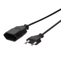 Logilink Netzkabel Euro CEE 716 Stecker zu Dose, 2m schwarz