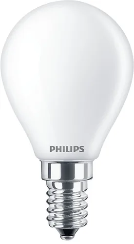 Philips Professional Lampe CorePro LEDLuster ND 6.5-60W P45 E14 827 FRG - Energieeffizienzklasse: E - Lampensockel: E14 - Protokoll: Ohne - Smart Home: Nicht kompatibel - Farbtemperatur Kelvin: 2700 K - Gesamtleistung: 6.5 W
