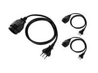 FURBER.power Verlängerungskabel T13-T12 1 m, 3 Stück - Anzahl Leiter: 3 - Detailfarbe: Schwarz - Kinderschutz: Ja - Steckereigenschaften: Angespritzt - Steckertyp Ausgang: T13 - Leiterquerschnitt: 1 mm²
