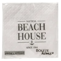 Boltze Papierservietten Beach House 16.5 x 16.5 cm, 20 Stück - Material: Papier - Grösse: 16.5 x 16.5 cm - Produkttyp: Papierservietten - Motiv: Schriftzug - Detailfarbe: Schwarz - Weiss - Anzahl Lagen: 3