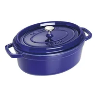 Staub 40510-288-0 Gusseisen Bräter/Cocotte Oval 29 cm 4,25 L Dunkelblau