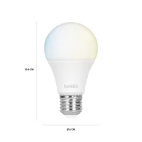 hombli Leuchtmittel Smart Bulb, E27, 9W, CCT, 1+1 Pack - Energieeffizienzklasse: F - Lampensockel: E27 - Protokoll: WLAN - Smart Home: Kompatibel - Farbtemperatur Kelvin: 2700 bis 6500 K - Gesamtleistung: 18 W
