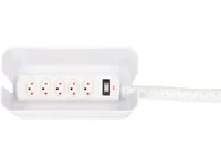 Max Hauri Kabelbox mit Steckerleiste 5x T13 Weiss - Breite: 121 mm - Länge: 235 mm - Tiefe: 115 mm - Anwendungsbereich: Indoor - Detailfarbe: Weiss