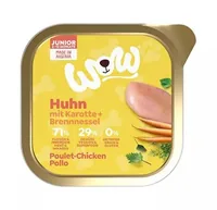 WOW Nassfutter Junior Huhn Schale 150g - Tierbedürfnis: Kein besonderes Bedürfnis - Geschmacksrichtung: Geflügel - Zertifikate: Keine Zertifizierung - Fleischsorte: Huhn - Packungsgrösse: 150 g - Futtereigenschaft: Getreidefrei - Ohne künstliche Zusätze -