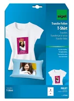 Sigel Transferfolie für helle Textilien, A4, Mehrfarbig - Geeignet für Drucker: Inkjet - Detailfarbe: Mehrfarbig - Aussenanwendung: Nein - Selbstklebend: Nein - Folien Effekt: Bedruckbar - Folientyp: Transferfolie