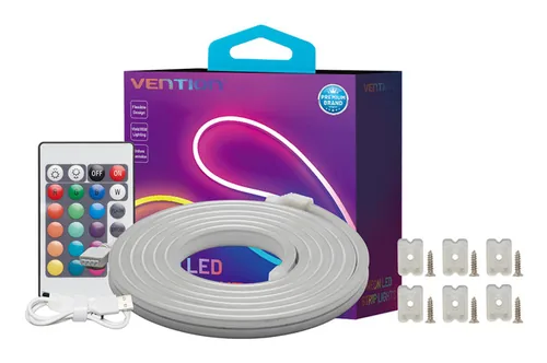 Vention Silicone Neon LED strip with remote control, 12V, 2m