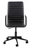 AC Design Bürostuhl Winslow, mit Polsterrücken und Armlehnen, Schwarz - Produkttyp: Bürostuhl - Material Bezug: Kunstleder - Armlehnen: Ja - Material Fuss: Metall - Rückenart: Polsterrücken - Rollenart: Hartbodenrollen