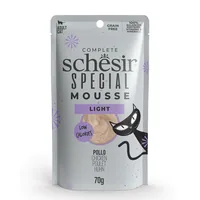 Schesir Nassfutter Special Mousse Light, 70 g - Tierbedürfnis: Kein besonderes Bedürfnis - Geschmacksrichtung: Geflügel - Zertifikate: Keine Zertifizierung - Fleischsorte: Huhn - Packungsgrösse: 70 g - Futtereigenschaft: Getreidefrei - Light