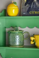 Bloomingville Zitruspresse Liselu Grün - Materialtyp: Keramik - Material: Steingut - Ausstattung: Zitruspresse - Detailfarbe: Grün - Gerätetyp: Saftpresse - Zitruspresse - Set: Nein