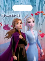 Amscan Geschenktasche Disney Frozen II 6 Stück, 16.5 x 23 cm - Material: Plastik - Verpackungseinheit: 1 Stück - Motiv: Frozen - Detailfarbe: Dunkelviolett - Hellblau - Mehrfarbig - Verpackungsart: Geschenktasche