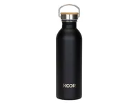KOOR Trinkflasche Nero Legno 1 L - Material: Edelstahl - Eigenschaften: Wiederverwendbar - Zertifikate: Keine Zertifizierung - Spülmaschinenfest: Ja - Volumen: 1000 ml - Farbe: Schwarz