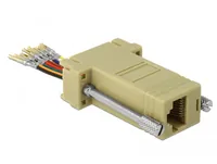 Delock Adapter RJ-45 - RS-232 DB9 (f-f) grau - Kabeltyp: Adapter - Datenanschluss Seite A: RJ-45 - Datenanschluss Seite B: RS-232 DB9 Buchse - Kabellänge: 0 m