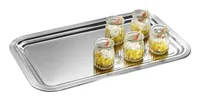 APS Servierplatte Classic 53 x 32.5 x 1.5 cm, Silber - Material: Metall - Stahl - Nachhaltigkeit: Nicht angegeben - Detailfarbe: Silber