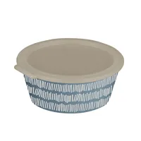 Koziol Schüssel Blomster mit Deckel 1.3 l, Blau - Unterteilungsmöglichkeit: Nein - Material: Biozirkulärer Kunststoff - Detailfarbe: Blau - Set: Nein - Form: Rund