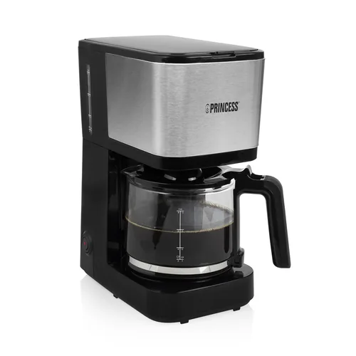 Princess Filterkaffeemaschine Compact 12 Schwarz/Silber - Detailfarbe: Schwarz - Silber - Anzahl Tassen: 12 - Ausstattung: Anti-Rutsch-Füsse - Anti-Tropfsystem - Herausnehmbarer Filter - Kaffeekannenfunktion