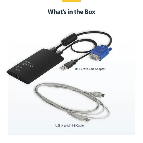 StarTech KVM Console to Laptop USB 2.0 Portable Crash Cart Adapter with File Transfer & Video Capture - Portable KVM Console