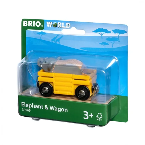 BRIO Eisenbahn Tierwaggon Elefant - Kategorie: Fahrzeuge & Anhänger - Eisenbahnwagen & Lokomotiven - Altersempfehlung ab: 3 Jahren - Material: Metall - Kunststoff - Holz - Eigenschaften: Keine Eigenschaft - Zertifikate: FSC