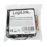 LogiLink FAN101 Computerkühlsystem Computergehäuse Ventilator 8 cm Schwarz 1 Stück(e)