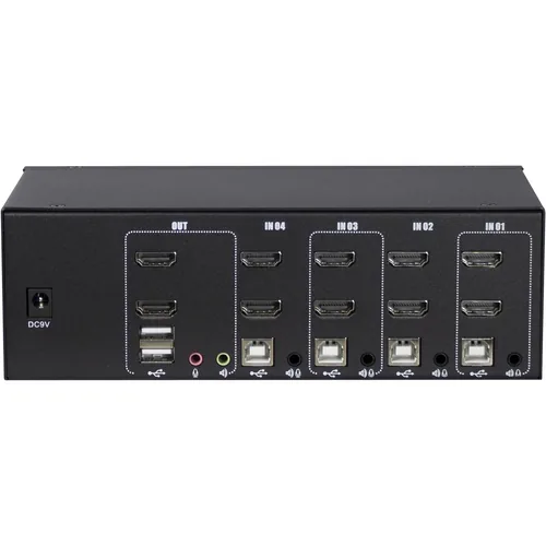 Inter-Tech KVM Switch AS-42HA HDMI, 4 Port, Metall