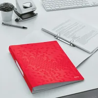Leitz Ringbuch WOW A4, 2.5 cm, Rot - Papierformat: A4 - Anzahl Ringe: 2