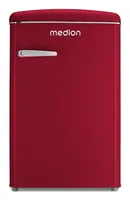Medion Kühlschrank Life Retro MD 37790 Rot - Energieeffizienzklasse: D - Bauart: Freistehend - Einbaunormen: Keine - Nutzinhalt Kühlen: 95 l - Nutzinhalt Gefrieren: 13 l - Breite: 55 cm