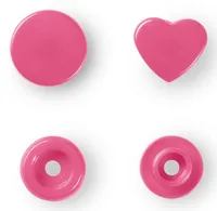Prym Druckknöpfe Color Snaps Herz, Pink, 12.4 mm, 30 Stück - Detailfarbe: Pink