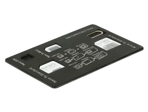 Delock SIM-Adapter 4in1 Kartenset - Zubehörtyp Mobiltelefone: SIM Adapter - Detailfarbe: Mehrfarbig