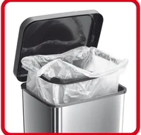 Rotho Treteimer Paso 20 l, Silber - Fassungsvermögen: 20 l - Anzahl Behälter: 1 - Detailfarbe: Silber - Form: Eckig - Material: Recycling Kunststoff