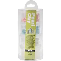 Creativ Company Modellier-Set Pearl Clay 3 x 25 g - Packungsgrösse: 75 g - Set: Ja - Anwender: Kinder - Hobbyanwender - Detailfarbe: Weiss - Rosa - Blau - Modelliermasse Art: Modellier-Set - Trocknung: Lufttrocknend