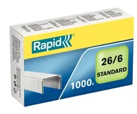 Rapid Staples Standard 26/6 Galvanized Box of 1000