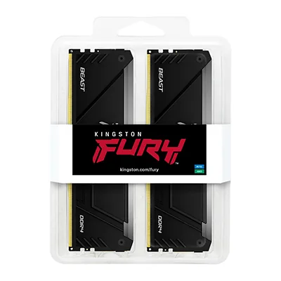 Kingston DDR4-RAM Fury Beast RGB 3600 MHz 2x 32 GB - Arbeitsspeicher Bauform: DIMM - Arbeitsspeicher-Typ: DDR4 - Arbeitsspeicher Geschwindigkeit: 3600 MHz - Arbeitsspeicher Pins: 288 - Fehlerkorrektur: Non-ECC - Anzahl Speichermodule: 2