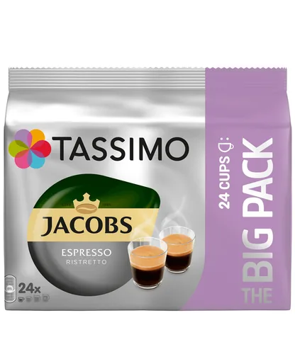 TASSIMO Kaffeekapseln T DISC Jacobs Espresso Ristretto 24 Portionen - Entkoffeiniert: Nein - Produktionsland: Deutschland - Packungsgrösse: 24 Stück - Geschmacksrichtung: Keine - Getränkeart: Ristretto - Kaffeeart: Tassimo