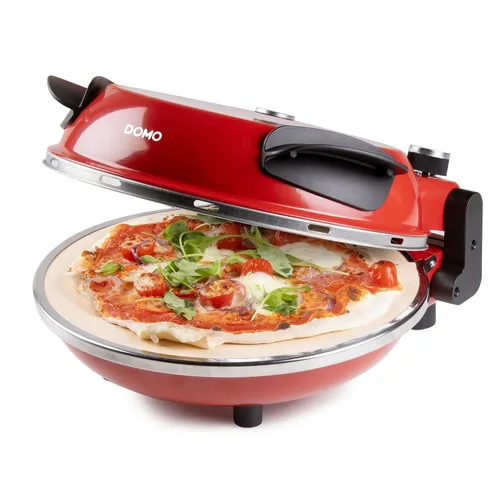 Domo Pizzaofen DO9284PZ - Anzahl Personen: 1 - Detailfarbe: Rot - Leistung: 1200 W - Produkttyp: Pizzamaker