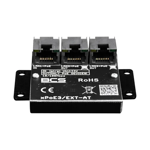 BCS BCS-XPOE3/EXT-AT prolongateur réseau Répéteur réseau Noir 10, 100 Mbit/s