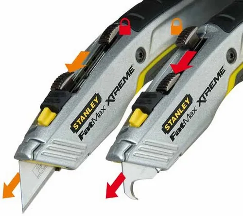 Stanley Fatmax Messer Fatmax Pro 2-in-1 19 mm - Set: Nein - Typ: Messer - Funktionen: Einziehbare Klinge - Klingenarretierung - Klingenmagazin