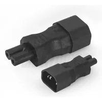 Alpha Elettronica Adapterstecker C7 - C14, gerade - Detailfarbe: Schwarz - Stromanschluss Seite A: C7 - Schalter: Nein - Stromanschluss Seite B: C14 - Typ: Montagestecker
