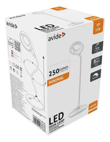 Avide LED Schreibtischlampe Minimal Weiß 4W 250lm