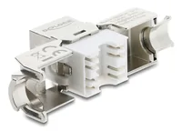 Delock Keystone-Modul RJ45 Buchse zu LSA Cat.8.1 geschirmt - Modultyp: Keystone - Anschluss Front: Buchse RJ-45 - Anschluss Rück: LSA - Medientyp: Netzwerk - Schirmung: Ja - Detailfarbe: Silber - Weiss