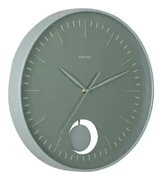 KARLSSON Wanduhr Grato Pendulum 40.6 cm, Dschungel grün/graue Jade - Uhrtyp: Analog - Betriebsart: Batteriebetrieb - Funksignal: Nein - Funktionen: Zeit - Form: Rund - Detailfarbe: Grün - Jade
