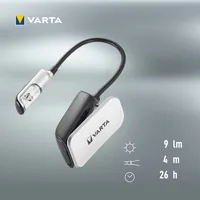 Varta 16618 Black, Silver Clip flashlight LED