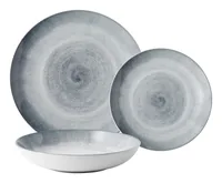Lunasol Speiseteller Elements Vulcano 12-tlg. Grau - Material: Steingut - Teller Typ: Speiseteller - Detailfarbe: Hellgrau - Form: Rund