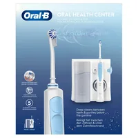 Oral-B Munddusche OxyJet JAS23 - Integrierte Zahnbürste: Nein - Detailfarbe: Weiss - Blau - Set: Nein - Tankinhalt: 600 ml - Betriebsstufen: 5 - Geeignet für Mundwasser: Ja