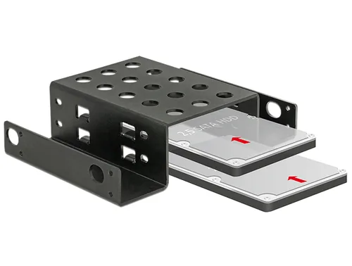 DELOCK Einbaurahmen 2x 2.5"" zu 5.25"" Metall schwarz