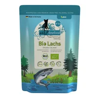 catz finefood Nassfutter Bio No.513 Lachs, 85 g - Tierbedürfnis: Verdauung - Magen & Darm - Geschmacksrichtung: Fisch - Zertifikate: Keine Zertifizierung - Fleischsorte: Lachs - Packungsgrösse: 85 g - Futtereigenschaft: Getreidefrei - Ohne künstliche Zusä