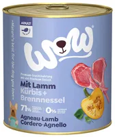 WOW Nassfutter Adult Lamm, 800 g - Tierbedürfnis: Kein besonderes Bedürfnis - Geschmacksrichtung: Lamm - Zertifikate: Keine Zertifizierung - Fleischsorte: Lamm - Futtereigenschaft: Ohne künstliche Zusätze - Glutenfrei - Hoher Fleischanteil - Ohne Zuckerzu